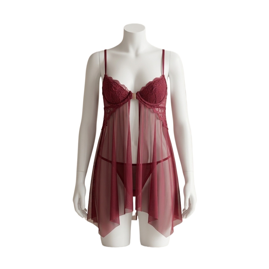 Babydoll Chemise Night - Lingerie Babydoll de Renda para Mulheres,
