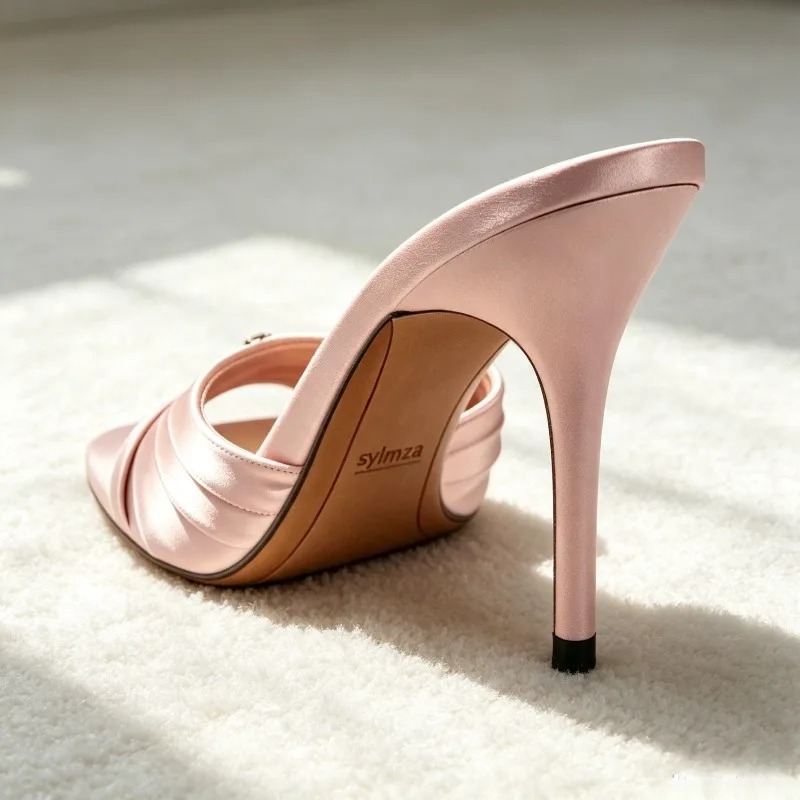 Slip Dress Satin - Sandálias Mule de Luxo com Detalhes