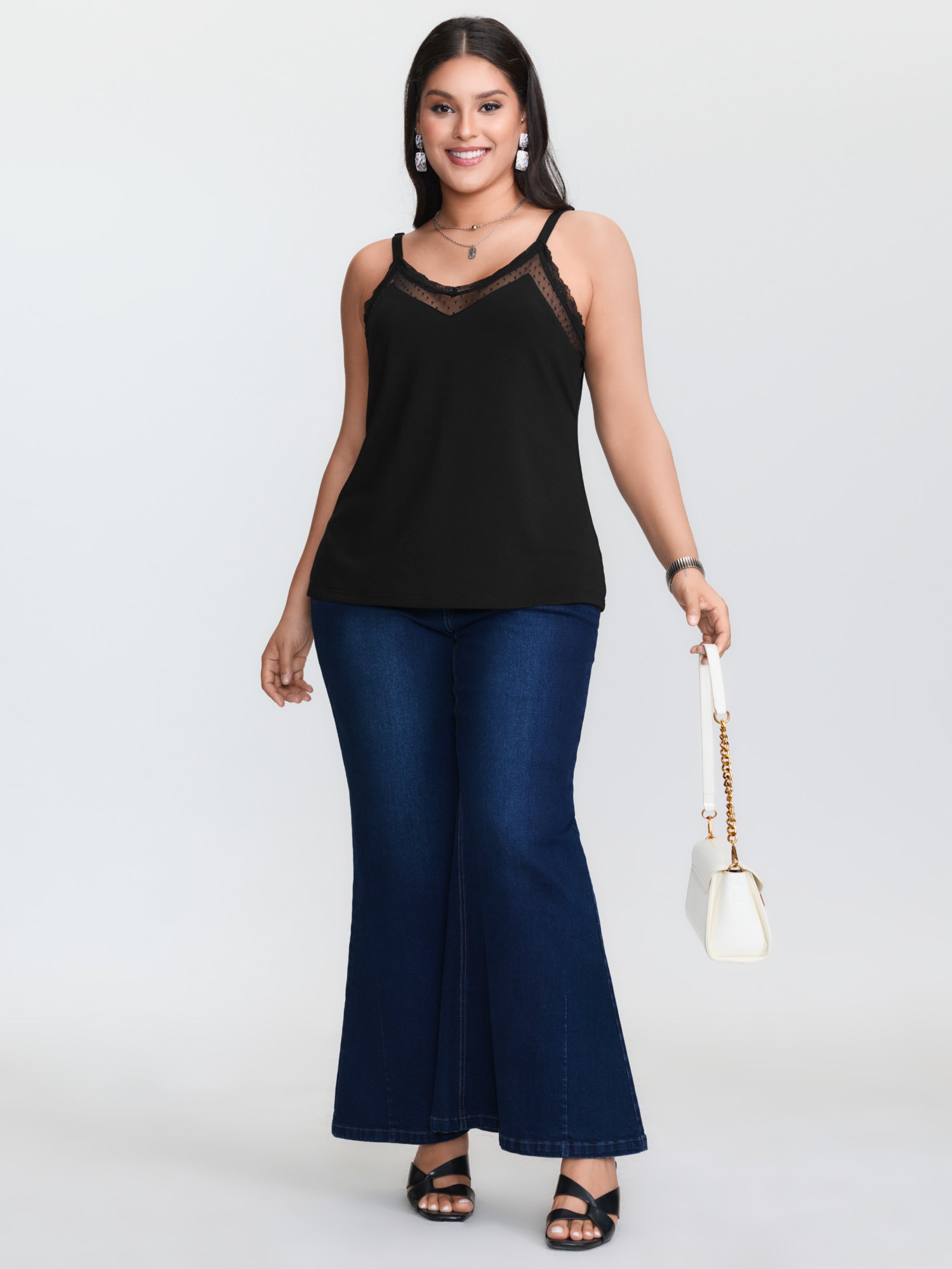 Camisola de malha preta, dispo - Cami Top Lace avaliação e preço