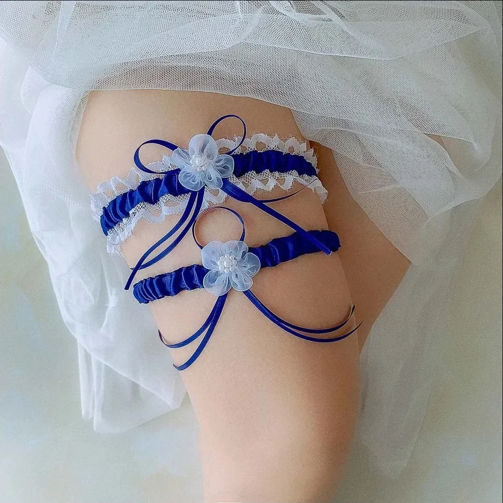 2 pçs/set fita de cetim casame - Garter Belt Set avaliação e preço