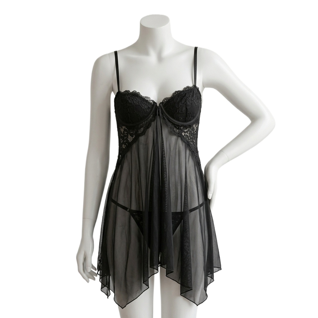 Lingerie Babydoll de Renda par - Babydoll Chemise Night avaliação e preço