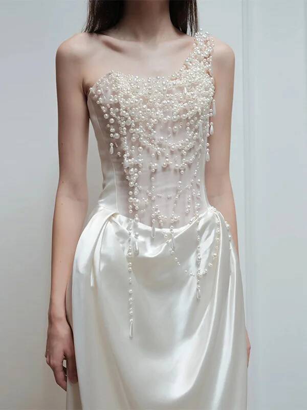 Cos 2025 vestido de noite fran - Slip Dress Satin avaliação e preço